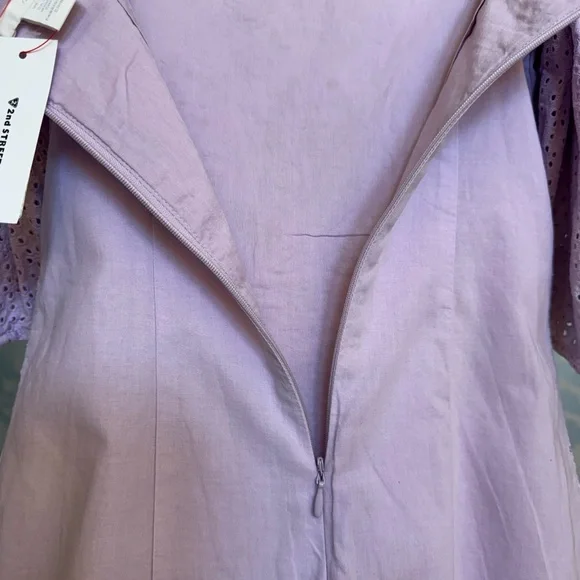 Blogger Dress Lilac Eyelet Puff Sleeve Spring XXS - Picture 6 of 7